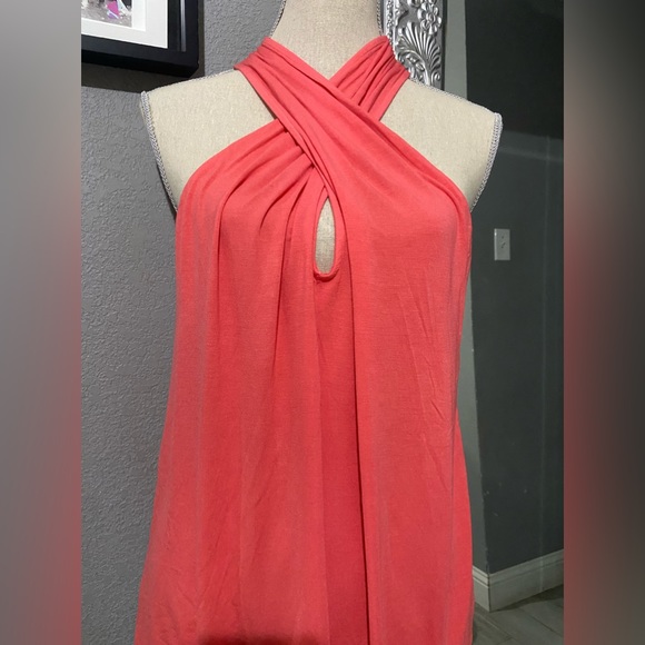 Michael Stars New Coral Cross Front flowey top - Picture 1 of 3